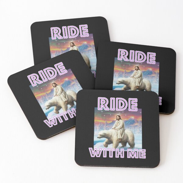 Item preview, Ride with me on bear with Jesus on back christian cute crazy gifts designed and sold by thankful-loco.