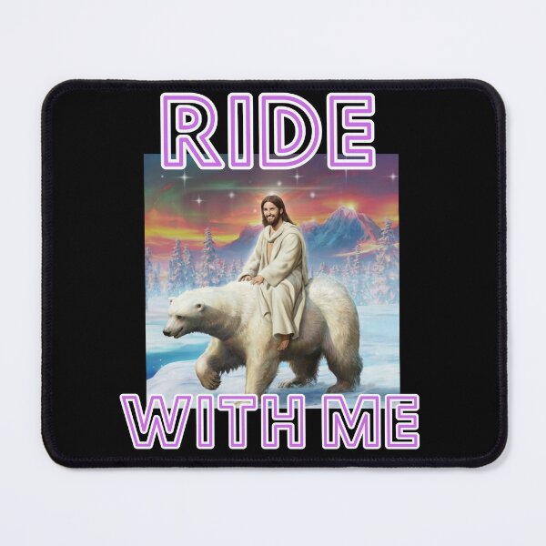 Item preview, Ride with me on bear with Jesus on back christian cute crazy gifts designed and sold by thankful-loco.