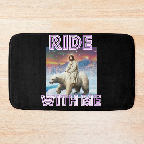 Item preview, Ride with me on bear with Jesus on back christian cute crazy gifts designed and sold by thankful-loco.
