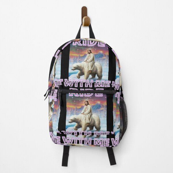 Item preview, Ride with me on bear with Jesus on back christian cute crazy gifts designed and sold by thankful-loco.