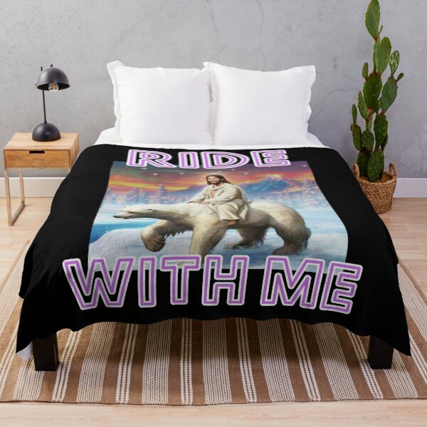 Item preview, Ride with me on bear with Jesus on back christian cute crazy gifts designed and sold by thankful-loco.