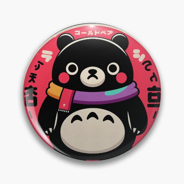 Item preview, Adorable Black Bear with Colorful Japanese-Inspired Scarf designed and sold by GALUMARKET.