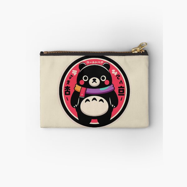 Item preview, Adorable Black Bear with Colorful Japanese-Inspired Scarf designed and sold by GALUMARKET.