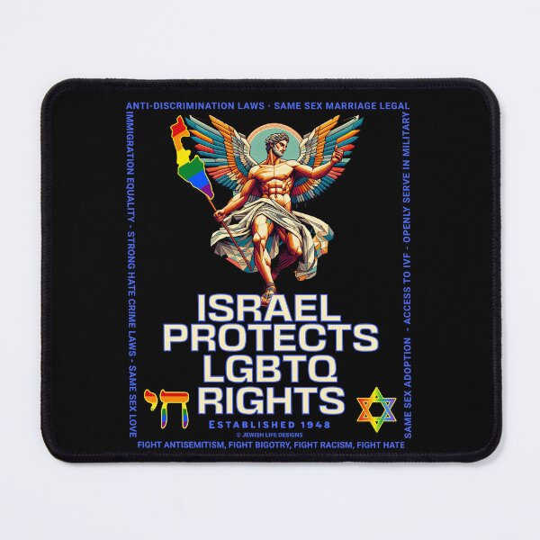 Item preview, SUJD0031 Jewish Designs LGBTQ Angel says Israel Protects LGBTQ Rights designed and sold by JewishDesigns.