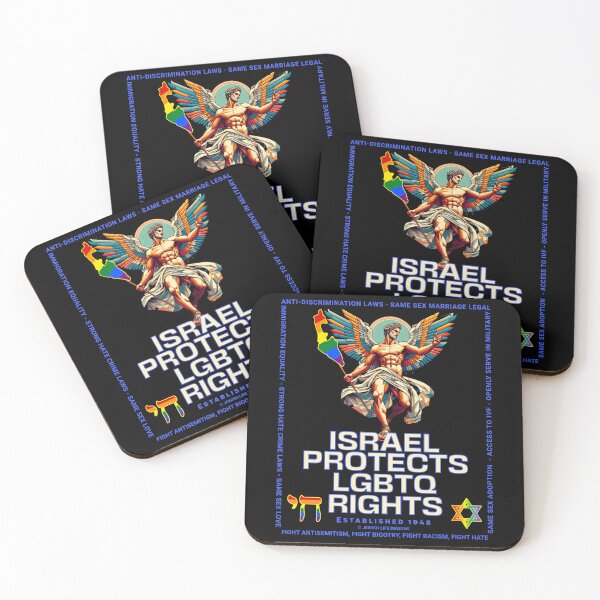 Item preview, SUJD0031 Jewish Designs LGBTQ Angel says Israel Protects LGBTQ Rights designed and sold by JewishDesigns.