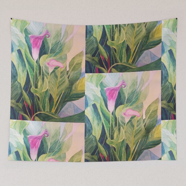 Item preview, Pink Calla lilies watercolour painting  designed and sold by esvb.