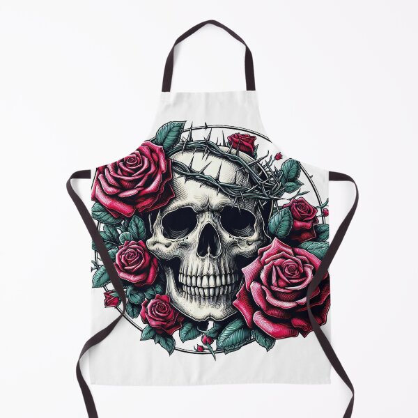 Item preview, Vintage skull with roses and thorns designed and sold by Kreshos.