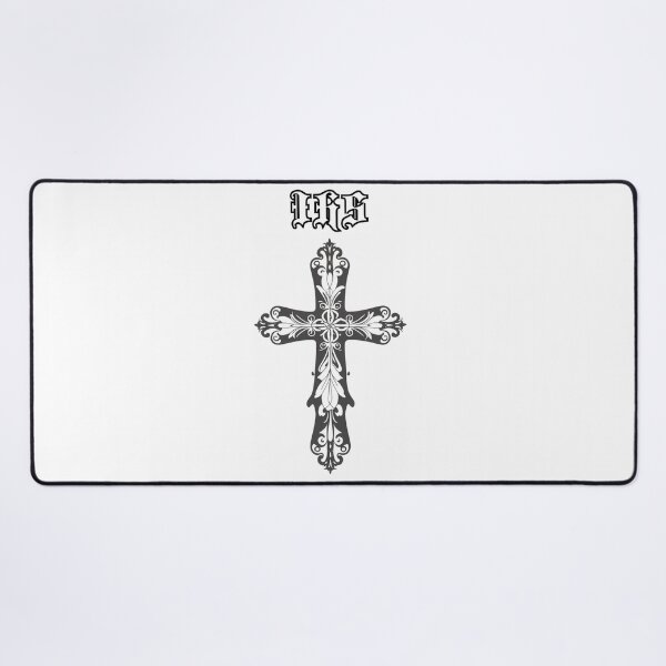 Item preview, Cross IHS in artistic Jesus style happy cute romantic christian gifts designed and sold by thankful-loco.