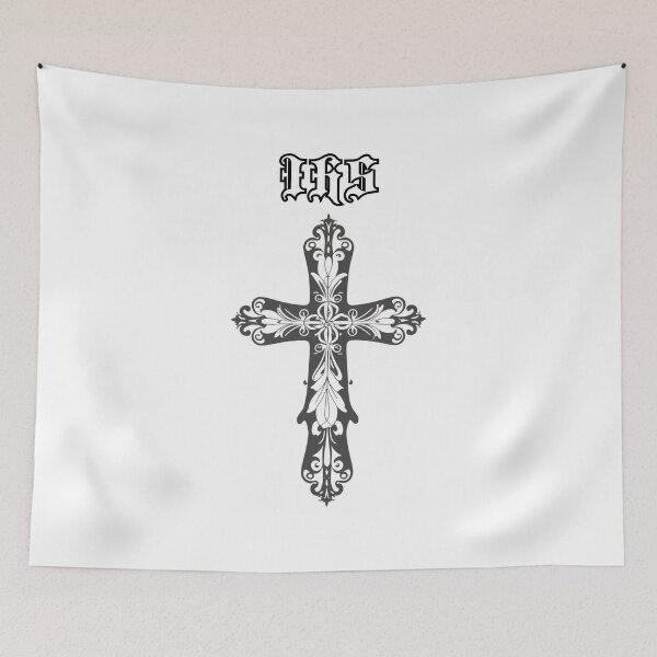Item preview, Cross IHS in artistic Jesus style happy cute romantic christian gifts  designed and sold by thankful-loco.