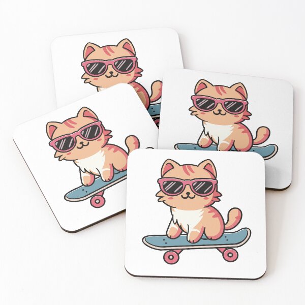 Item preview, Cool cat playing skateboard  designed and sold by Manar Altaweel.