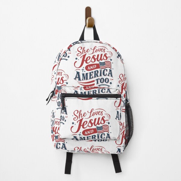Item preview, She Loves Jesus and America Too | Retro 4th of July Christian Design | HahaHandlesHub designed and sold by HahaHandlesHub.