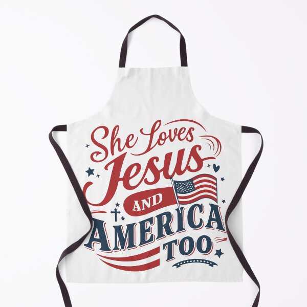 Item preview, She Loves Jesus and America Too | Retro 4th of July Christian Design | HahaHandlesHub designed and sold by HahaHandlesHub.