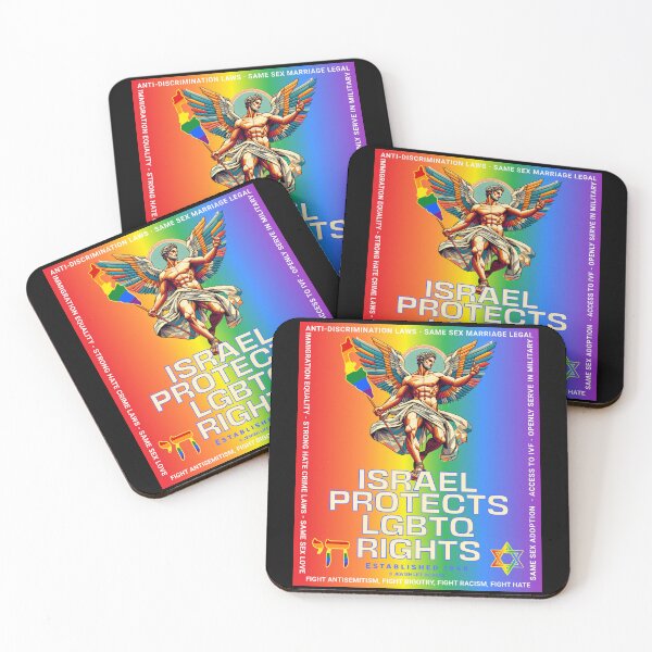Item preview, SUJD0032 Jewish Designs LGBTQ Angel says Israel Protects LGBTQ Rights designed and sold by JewishDesigns.