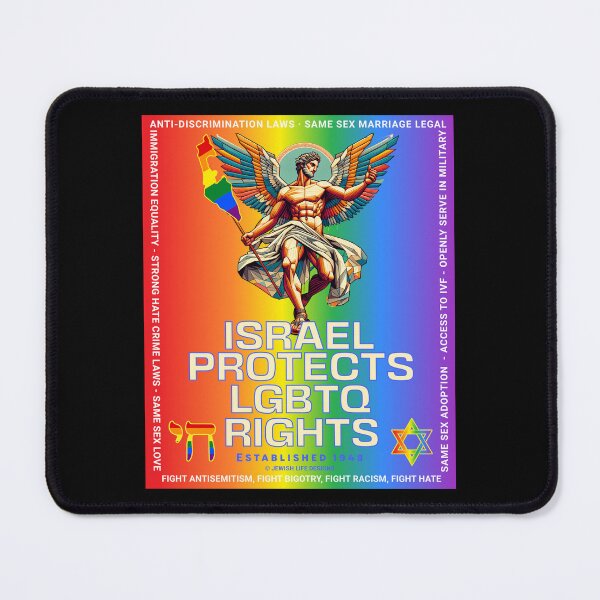 Item preview, SUJD0032 Jewish Designs LGBTQ Angel says Israel Protects LGBTQ Rights designed and sold by JewishDesigns.
