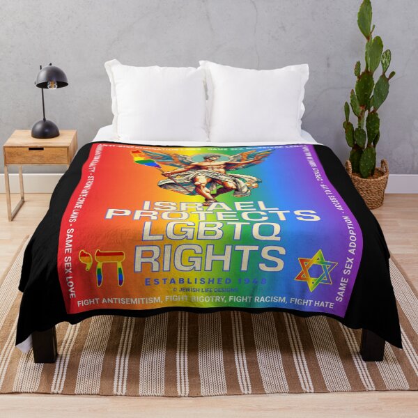 Item preview, SUJD0032 Jewish Designs LGBTQ Angel says Israel Protects LGBTQ Rights designed and sold by JewishDesigns.
