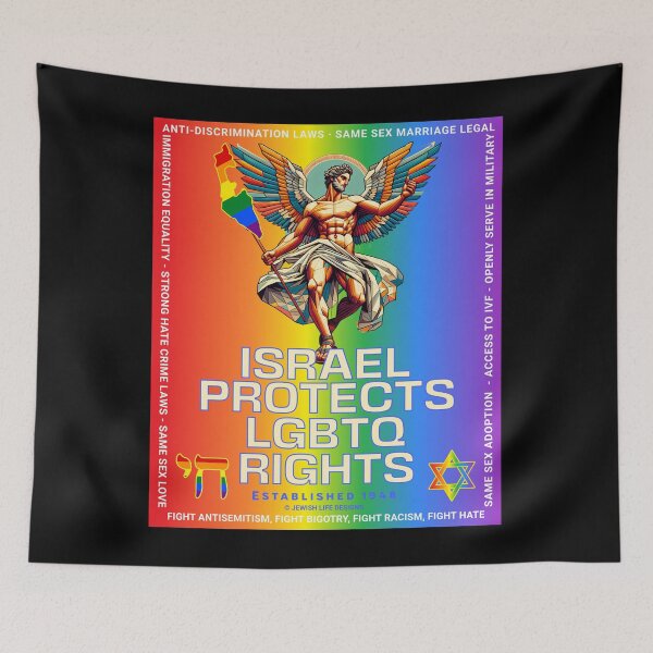 Item preview, SUJD0032 Jewish Designs LGBTQ Angel says Israel Protects LGBTQ Rights designed and sold by JewishDesigns.