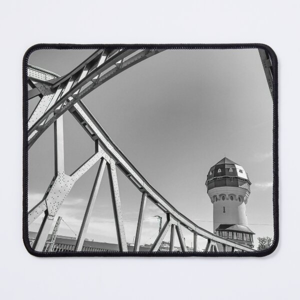 Item preview, Darmstadt: Steel bridge on Dornheimer Weg with water tower in SW designed and sold by pixxelmixx.