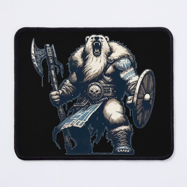 Item preview, Polar Bear Berserker Norse Mythology Viking Warrior designed and sold by TomFrontierArt.