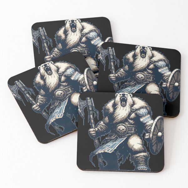 Item preview, Polar Bear Berserker Norse Mythology Viking Warrior designed and sold by TomFrontierArt.