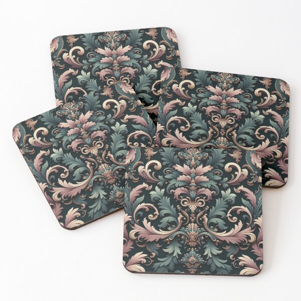 Item preview, Dark Teal & Matte Mauve Rococo designed and sold by DesignsByPrnces.