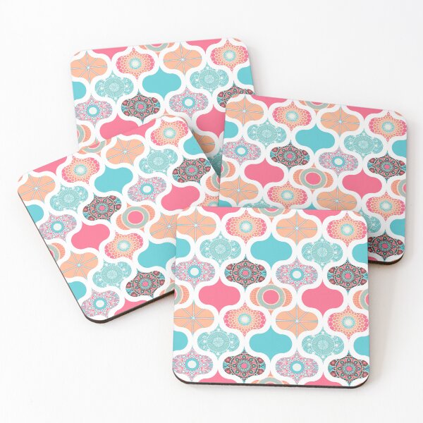 Item preview, Sunset On Sea Dot Mandalas Ogee Patchwork Cheater Quilt designed and sold by Triplicate Limited.