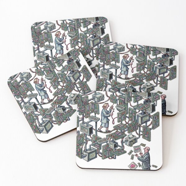 Item preview, Woman IT worker in network of computers and motherboards designed and sold by LisaHaney.