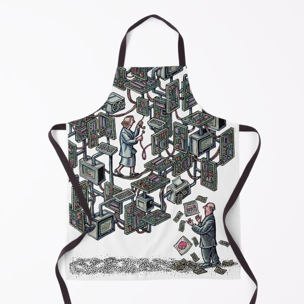 Item preview, Woman IT worker in network of computers and motherboards designed and sold by LisaHaney.