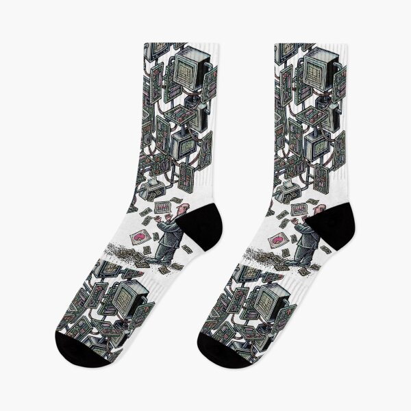 Item preview, Woman IT worker in network of computers and motherboards designed and sold by LisaHaney.