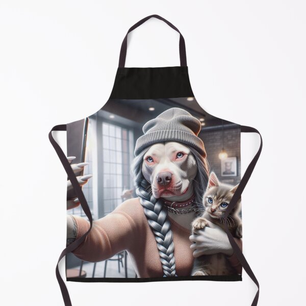 Item preview, Pitbull Celebrity Talking Selfie with Kitten in Cat Cafe designed and sold by TheDogOnIt.
