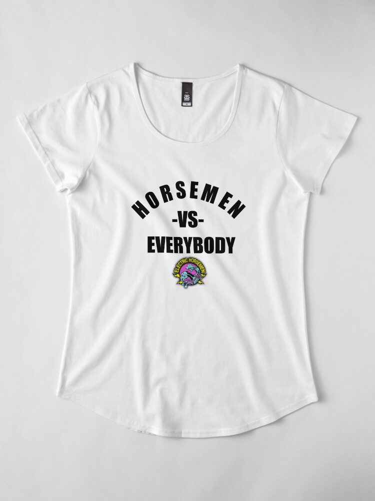Alternate view of Electric Horsemen v Everybody Premium Scoop T-Shirt