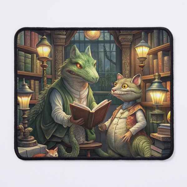 Item preview, Crocodile and a Cat Reading Adventurous designed and sold by omerfdln34.