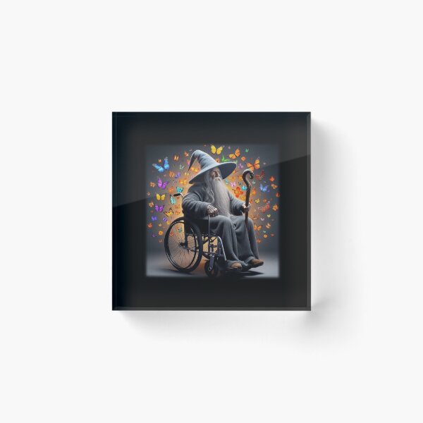 Item preview, Wheelchair Gandalf FRFR and the butterfly homies designed and sold by lotr-memes-nsfw.