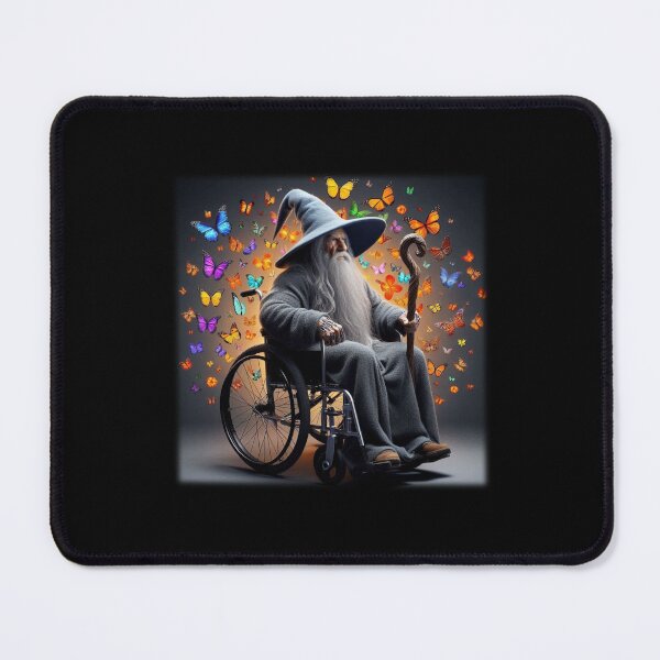 Item preview, Wheelchair Gandalf FRFR and the butterfly homies designed and sold by lotr-memes-nsfw.