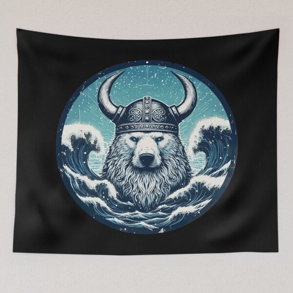Item preview, Polar Bear Norse Mythology Viking Warrior designed and sold by TomFrontierArt.