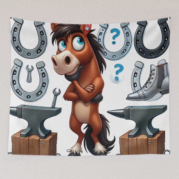 Item preview, The Farrier, horse who loves shoes designed and sold by Magdalena-7.