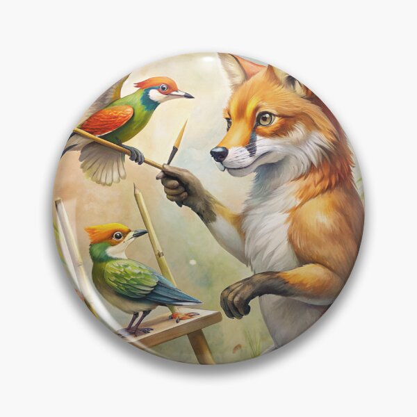 Item preview, Fox Painting on a Canvas with Parrot Assistance designed and sold by omerfdln34.