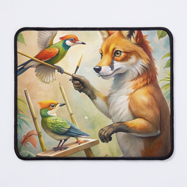 Item preview, Fox Painting on a Canvas with Parrot Assistance designed and sold by omerfdln34.