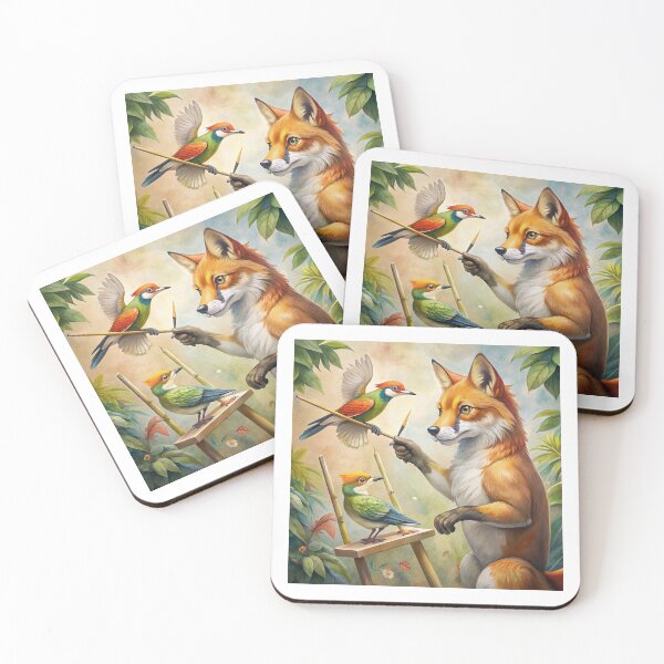 Item preview, Fox Painting on a Canvas with Parrot Assistance designed and sold by omerfdln34.