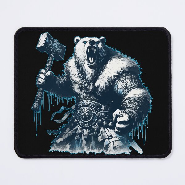 Item preview, Polar Bear Norse Mythology Viking Warrior designed and sold by TomFrontierArt.