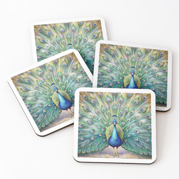 Item preview, Peacock with Its Tail Feathers Fanned Out in Full Display designed and sold by omerfdln34.
