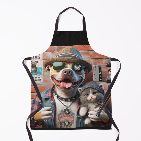 Item preview, Pitbull Celebrity Taking Selfie with Kitten designed and sold by TheDogOnIt.