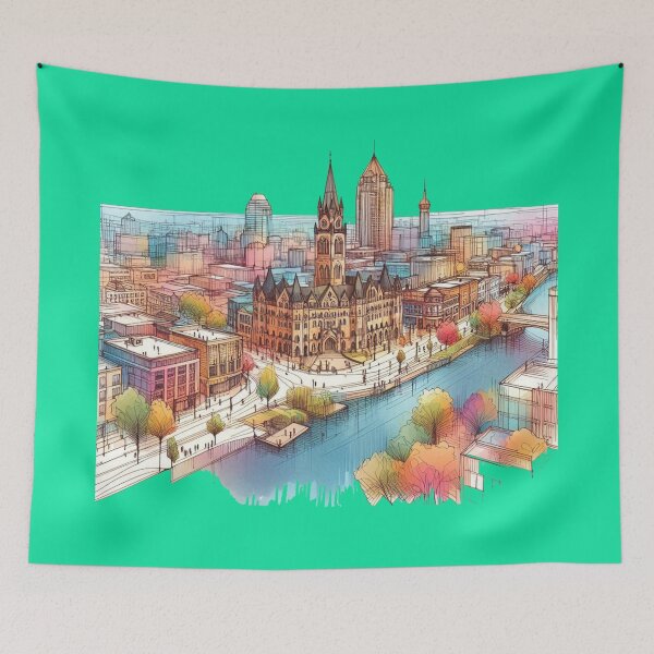 Item preview, Beautiful Ontario Urban 3D Sketch Art,    designed and sold by PaintMeWorld.