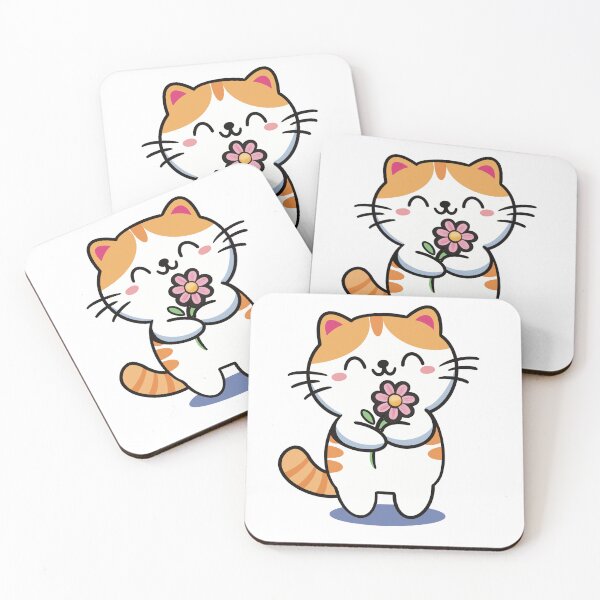 Item preview, Cute cat with flower  designed and sold by Manar Altaweel.