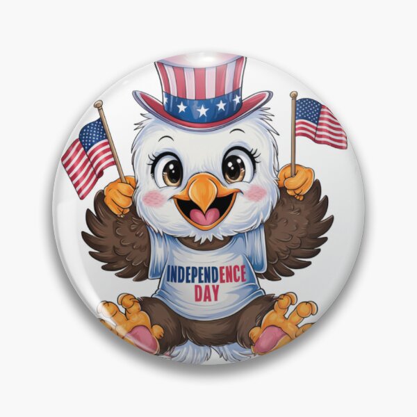 Item preview, independence day cute baby eagle wearing a miniature USA flag designed and sold by DoctorSouL.