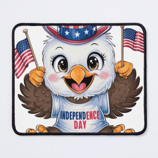 Item preview, independence day cute baby eagle wearing a miniature USA flag designed and sold by DoctorSouL.