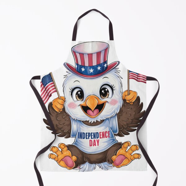 Item preview, independence day cute baby eagle wearing a miniature USA flag designed and sold by DoctorSouL.