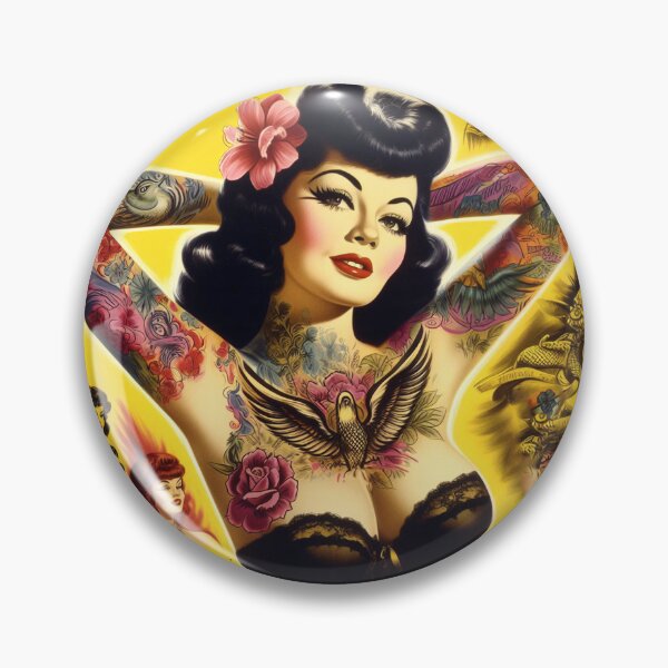 Item preview, Glamour Tattoo Girl designed and sold by PulpVintage.