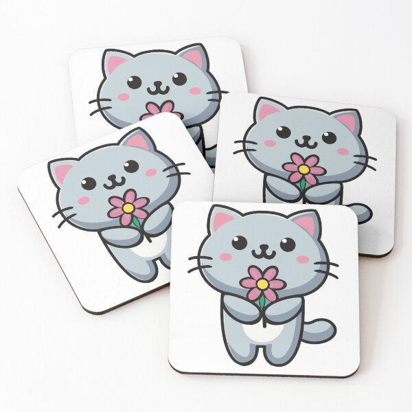 Item preview, Cute cat with flower designed and sold by Manar Altaweel.