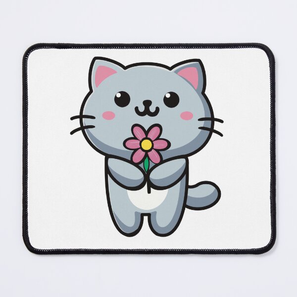 Item preview, Cute cat with flower designed and sold by Manar Altaweel.