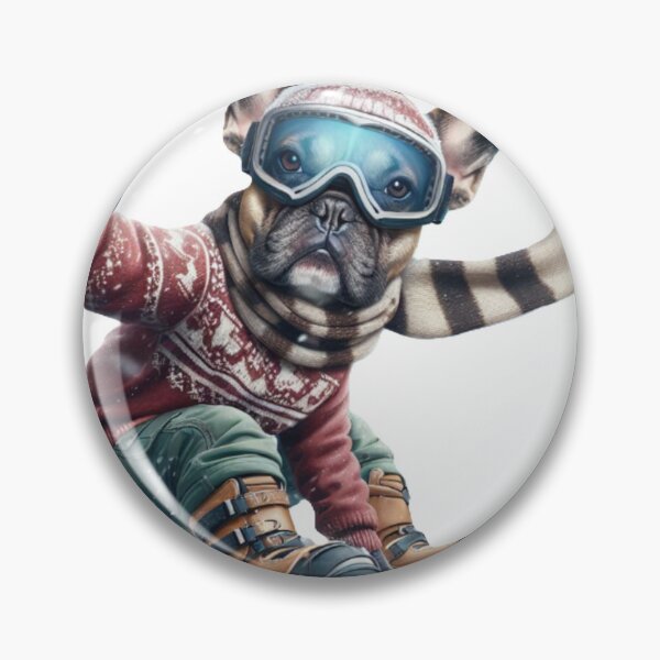 Item preview, Snowboarding French Bulldog Social Media Star Taking Selfie designed and sold by TheDogOnIt.